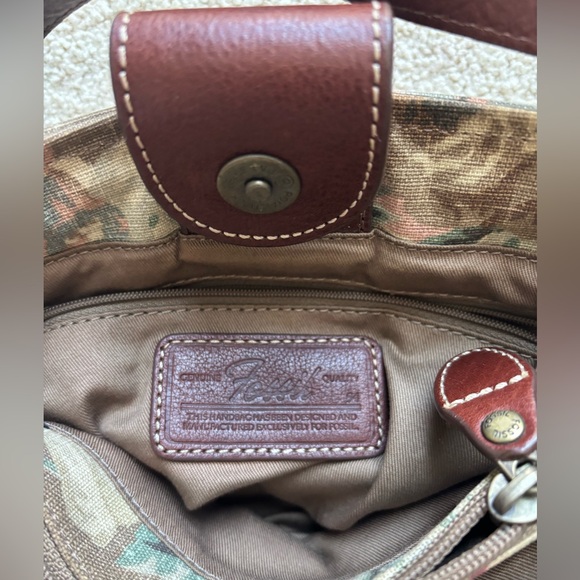 👜 Vintage Fossil Floral Canvas & Leather Shoulder / Crossbody Bag (Y2K) - Picture 8 of 16
